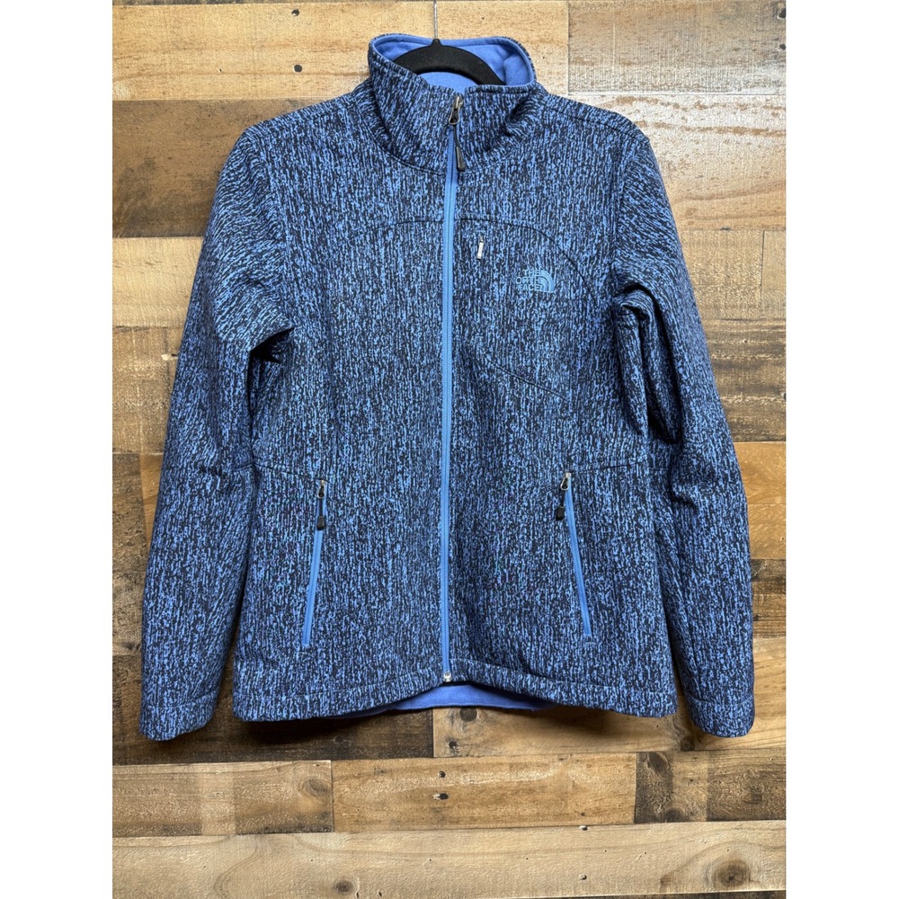 The North Face Womens Apex Bionic Softshell Jacket Blue Black Print Size M